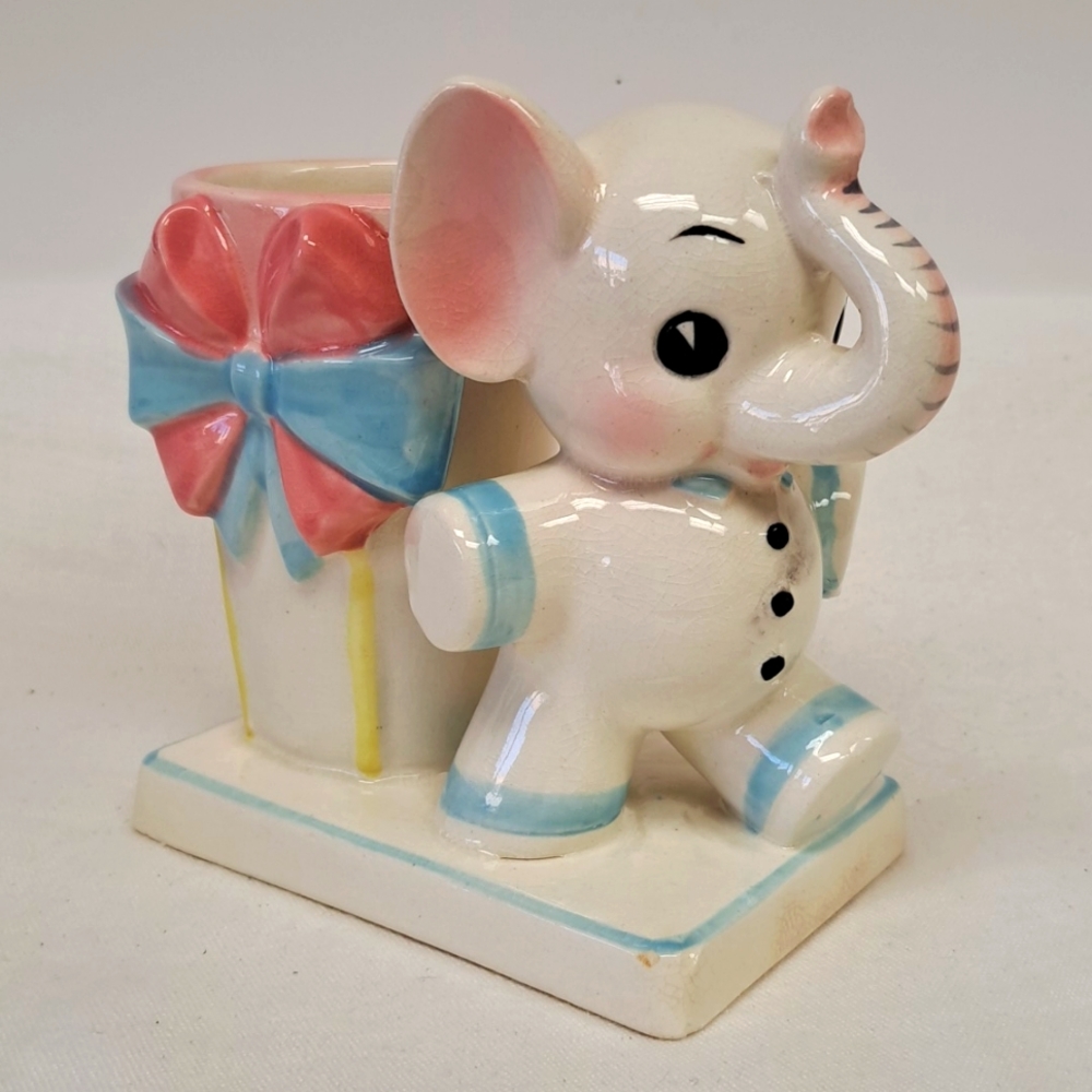 Mid Century Modern Napcoware baby elephant nursery planter